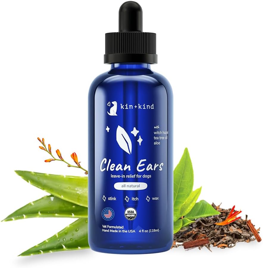 kin+kind Organic Ear Cleaner for Dogs - 4 fl oz